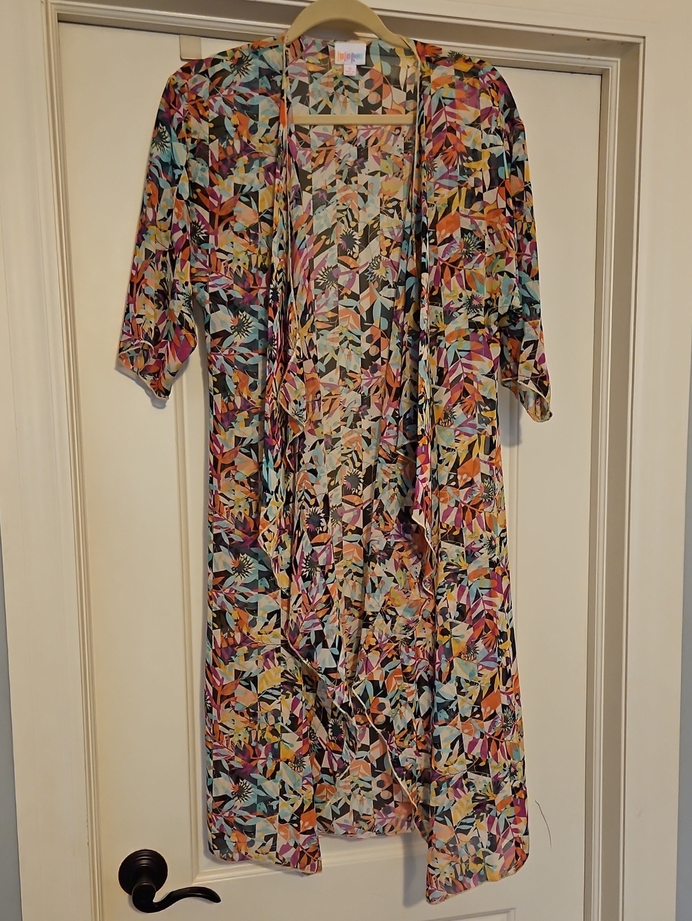Multicolor Geometric Print Women’s Kimono Dress